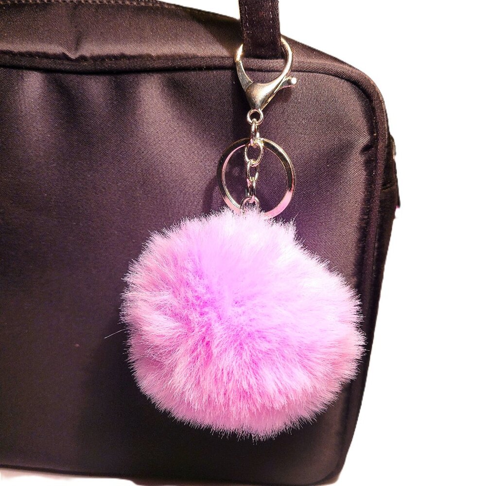 NWOT Purple Faux Fur Purse Charm or Keychain